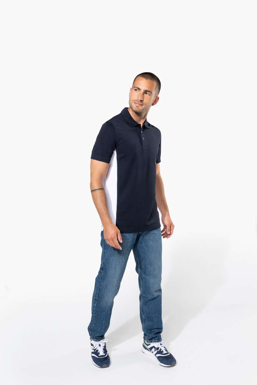 FLAG - SHORT-SLEEVED TWO-TONE POLO SHIRT - Black/Lime - Additional