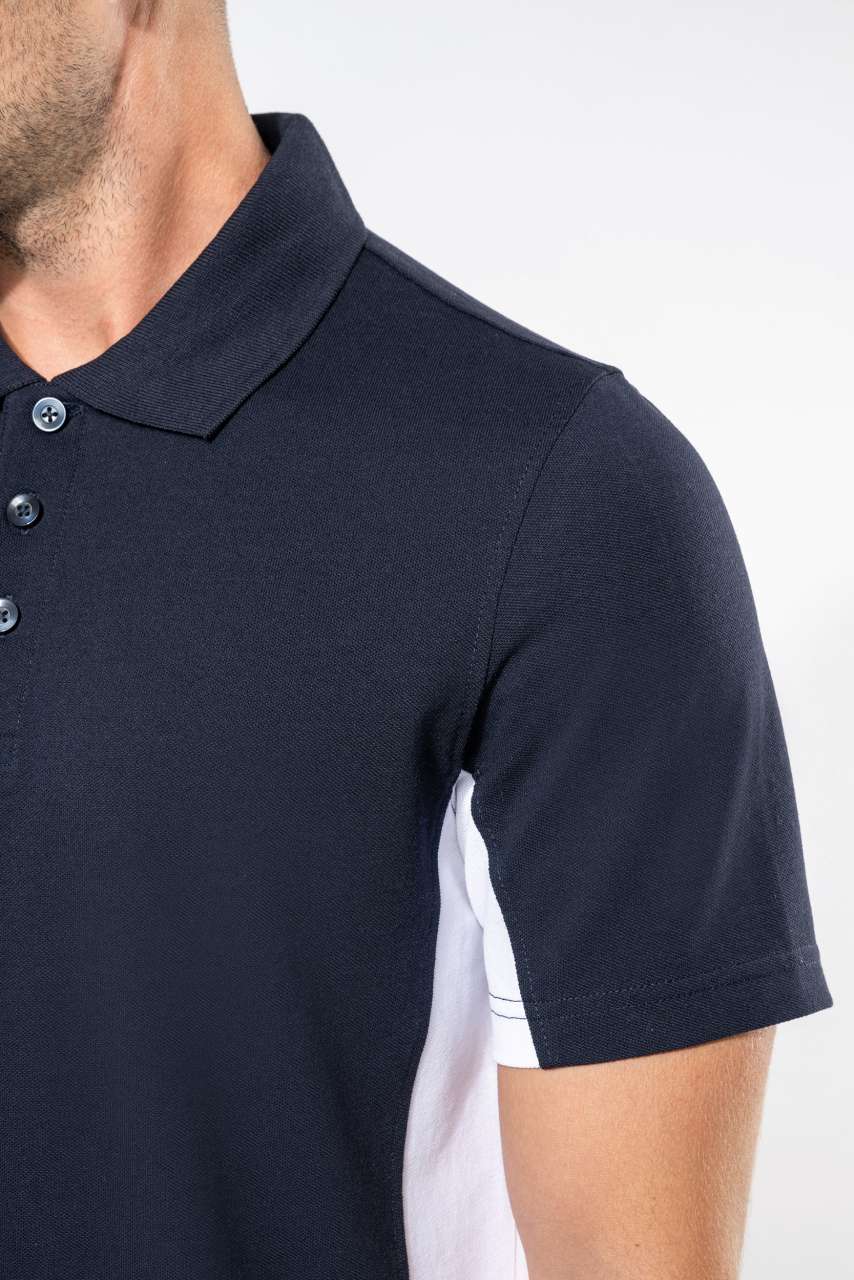 FLAG - SHORT-SLEEVED TWO-TONE POLO SHIRT - Navy/White - Additional