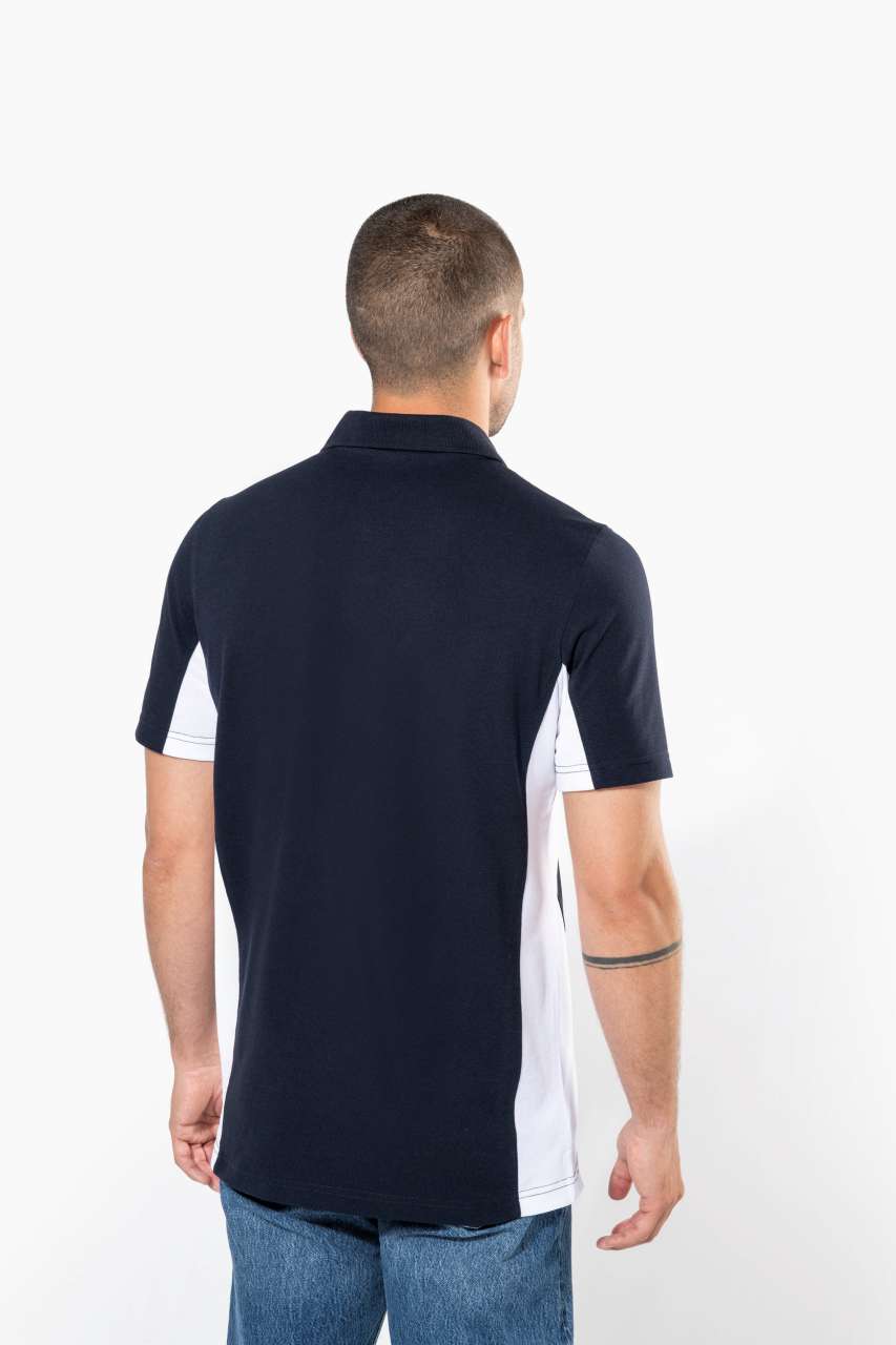 FLAG - SHORT-SLEEVED TWO-TONE POLO SHIRT - Navy/White - Additional