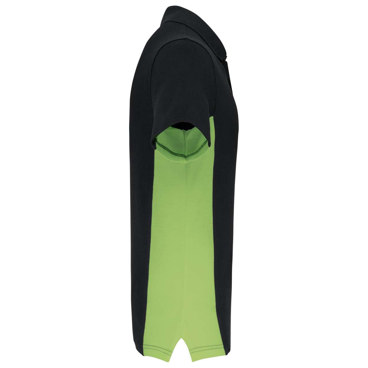 FLAG - SHORT-SLEEVED TWO-TONE POLO SHIRT - Black/Lime - Additional