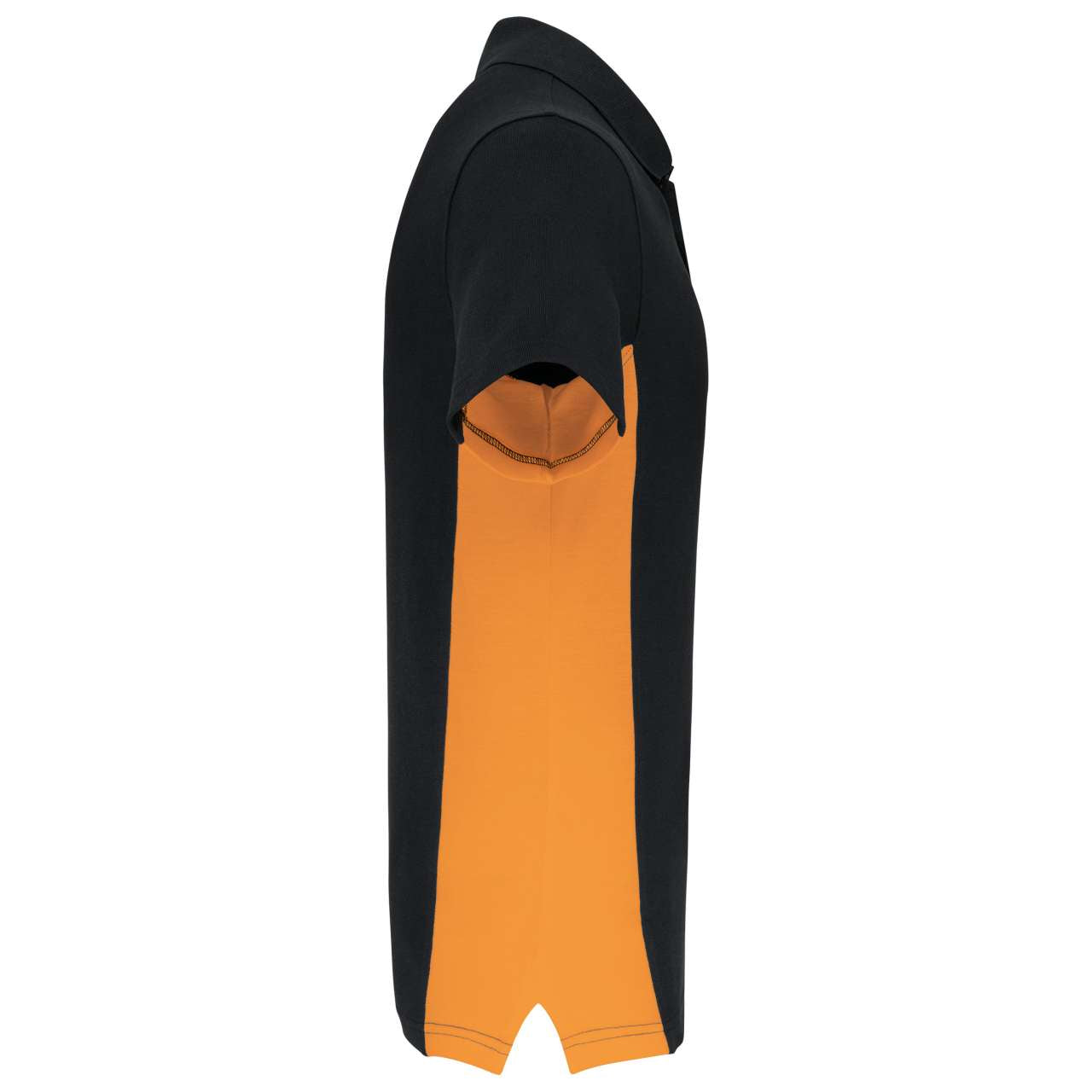 FLAG - SHORT-SLEEVED TWO-TONE POLO SHIRT - Black/Orange - Additional