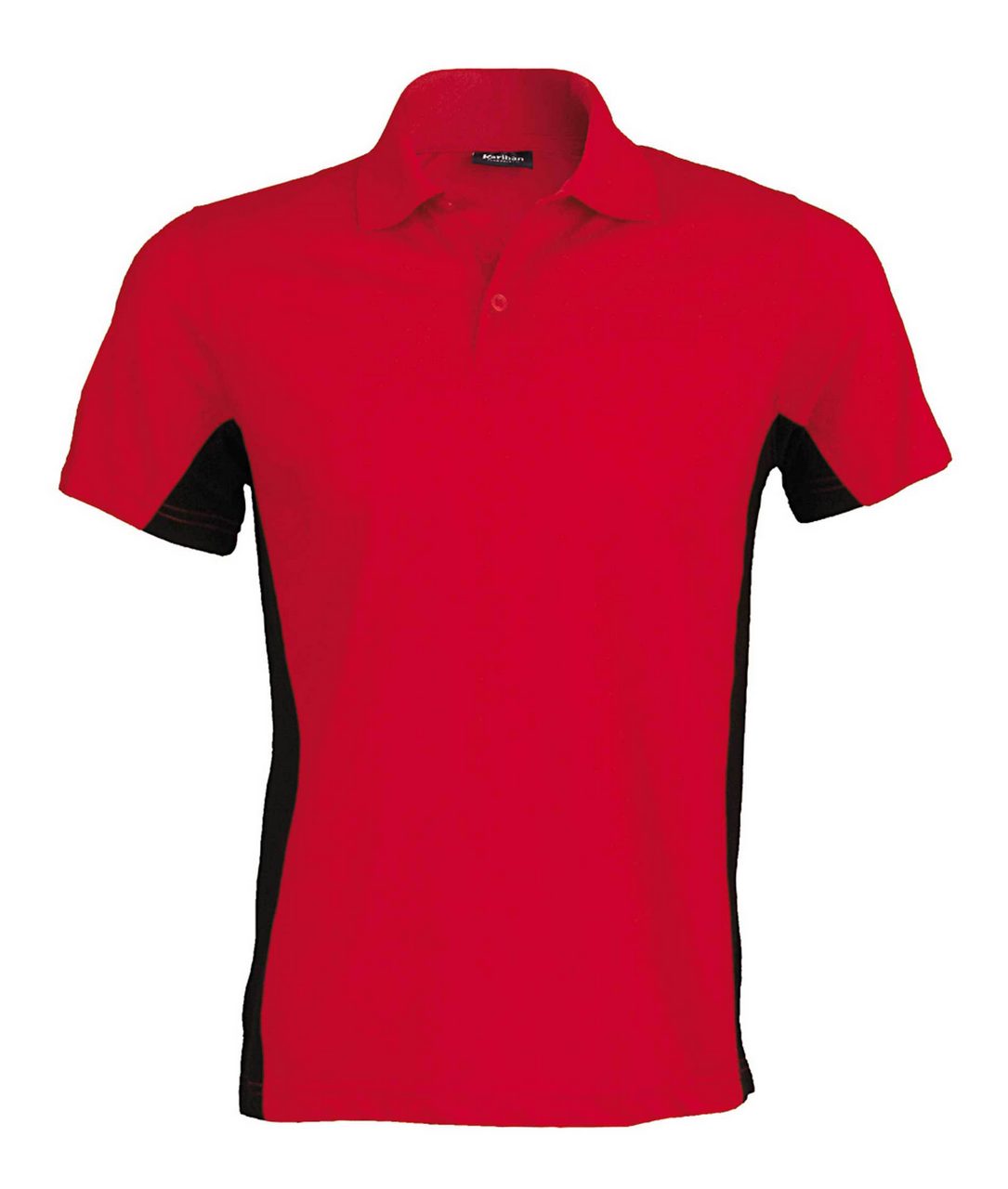 FLAG - SHORT-SLEEVED TWO-TONE POLO SHIRT - Red/Black - Main