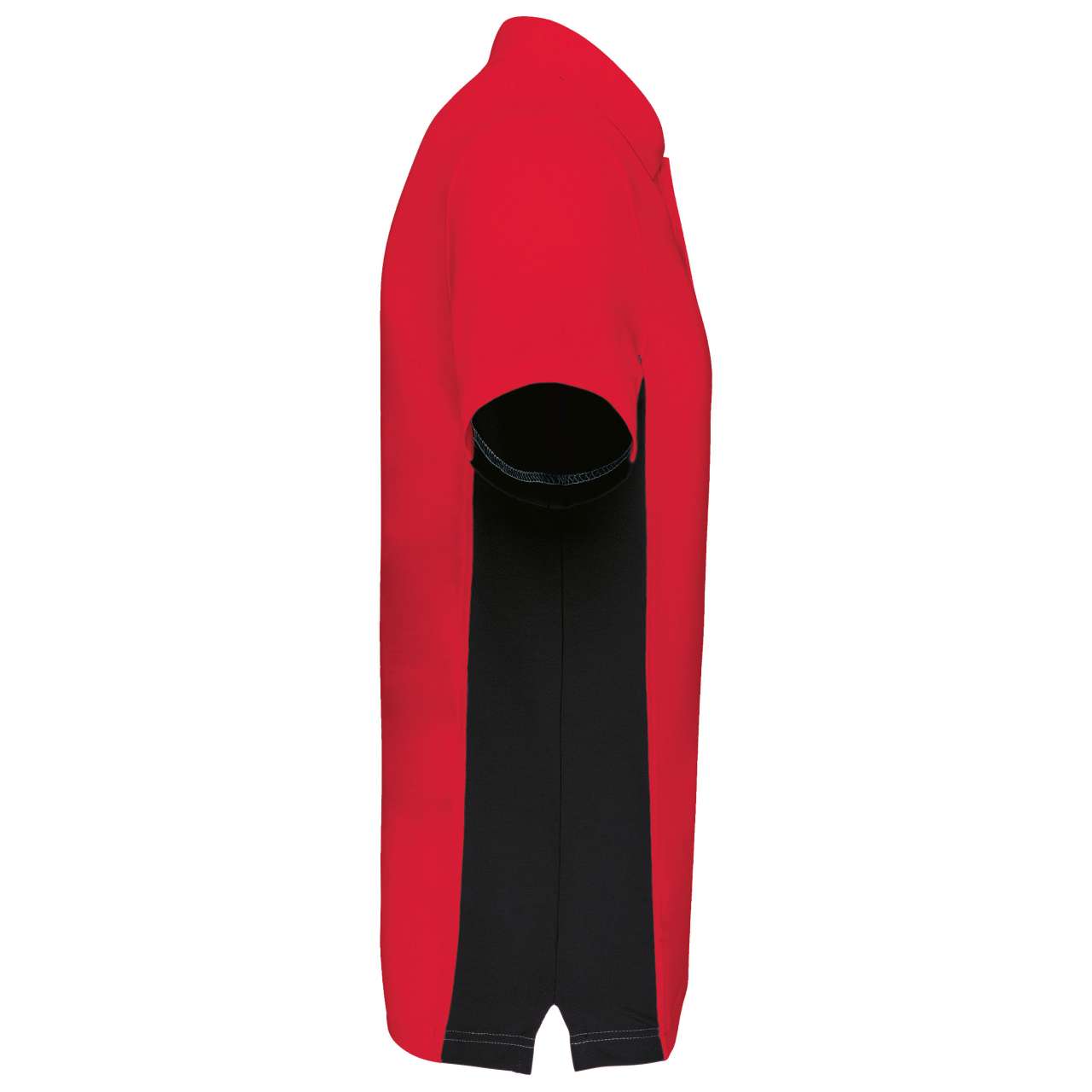 FLAG - SHORT-SLEEVED TWO-TONE POLO SHIRT - Red/Black - Additional