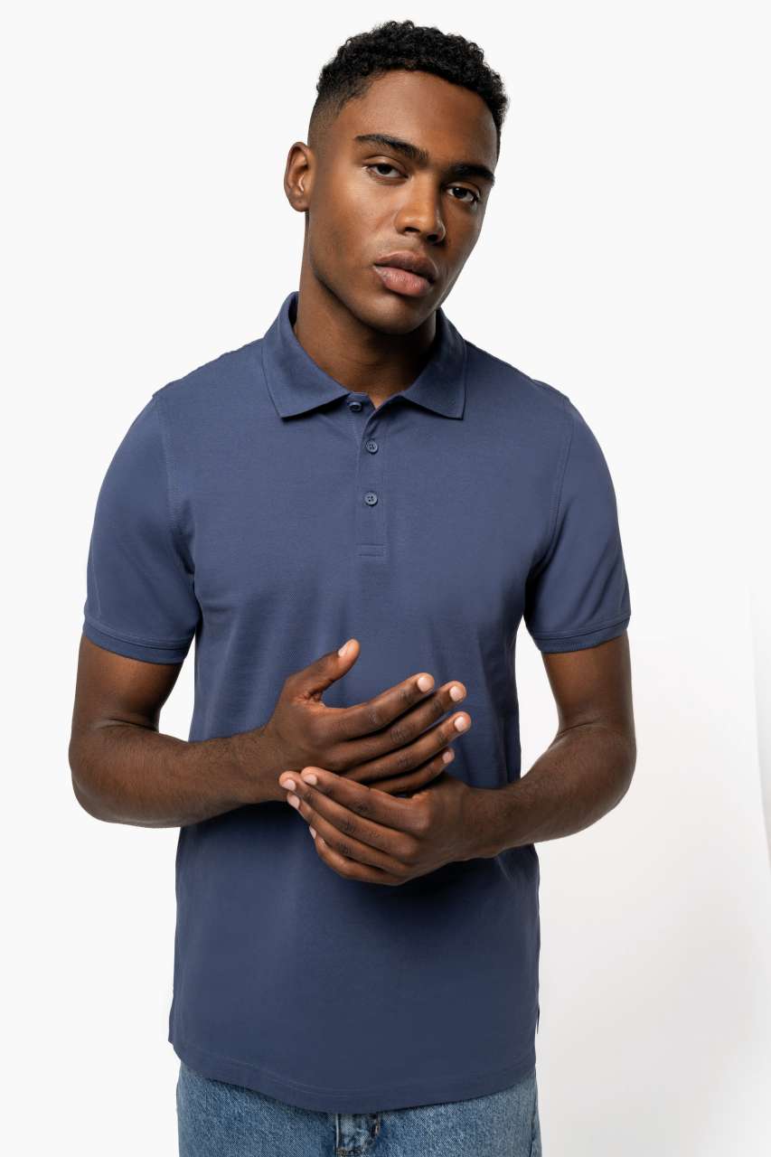 MIKE - MEN'S SHORT-SLEEVED POLO SHIRT - Black - Model