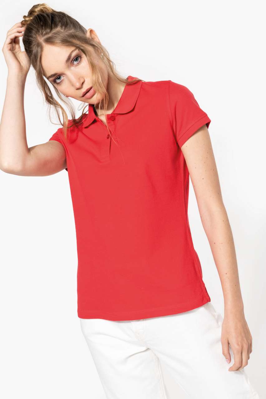 LADIES' SHORT-SLEEVED POLO SHIRT - Chocolate - Additional