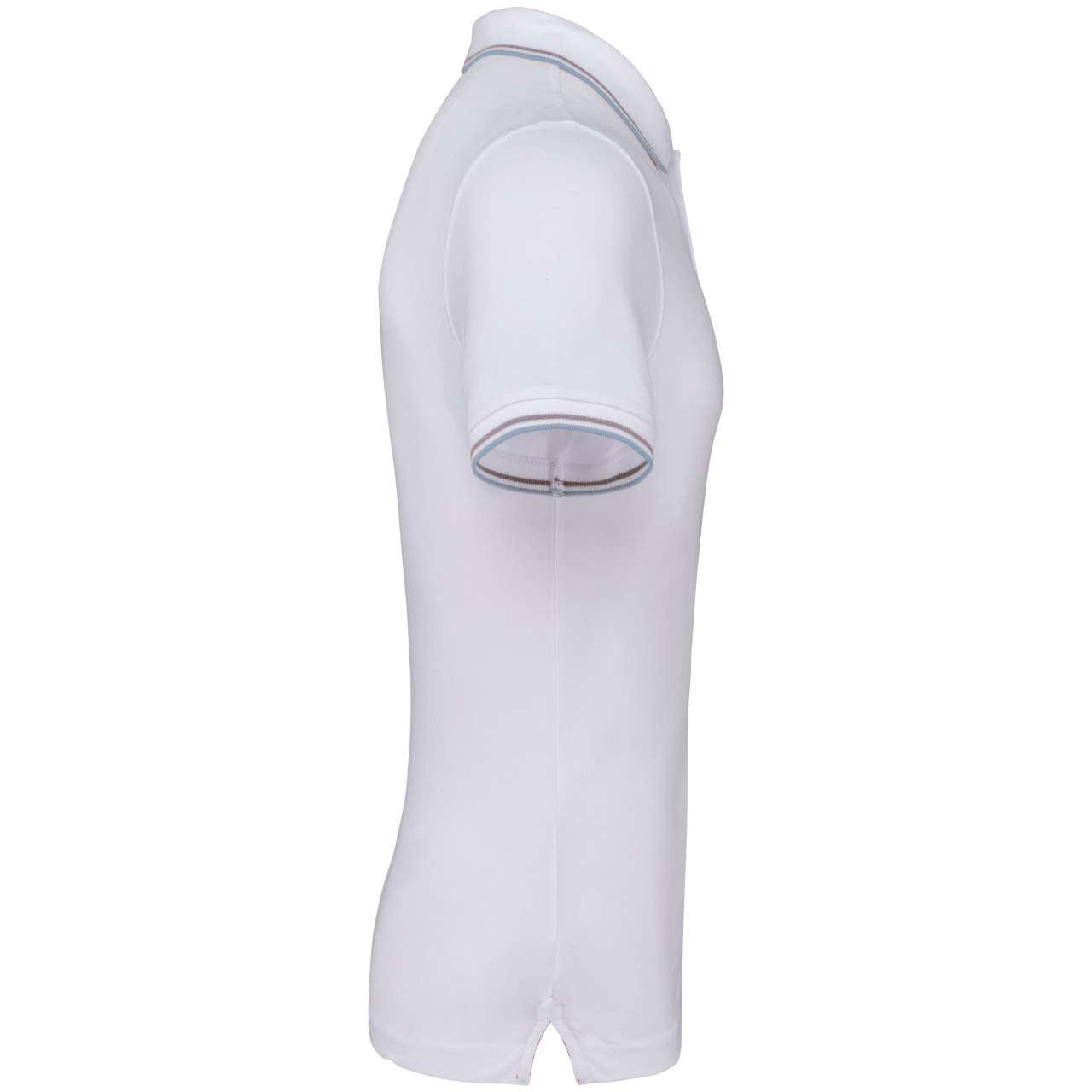 MEN'S SHORT-SLEEVED POLO SHIRT - White/Sky Blue/Light Grey - Additional