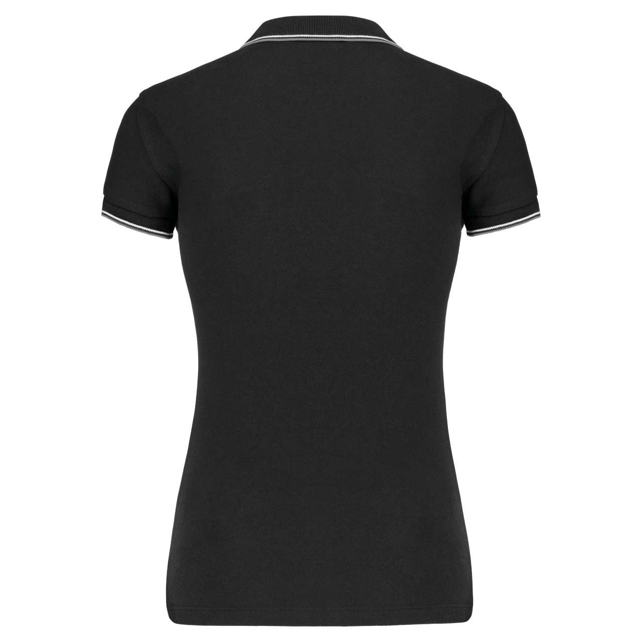 LADIES' SHORT-SLEEVED POLO SHIRT - Black/Light Grey/White - Additional
