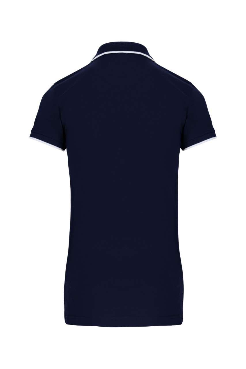 LADIES' SHORT-SLEEVED PIQUÉ KNIT POLO SHIRT - Navy/White/Red - Additional