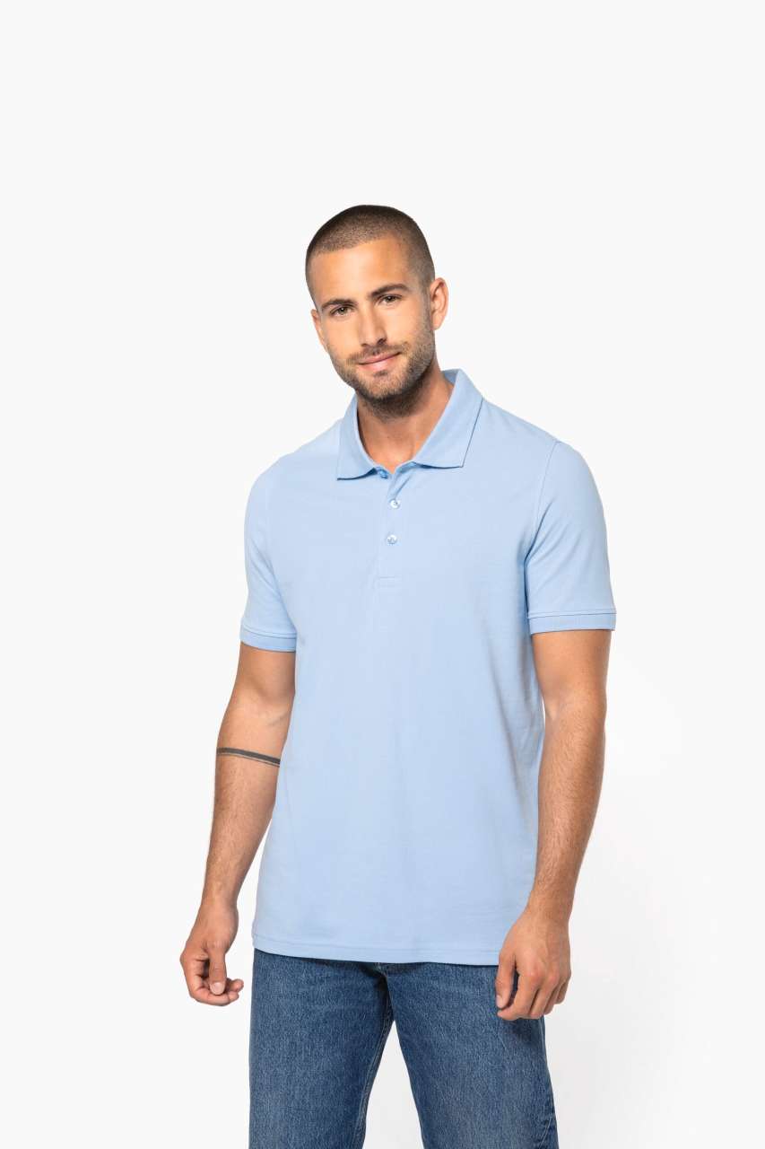 MEN'S SHORT-SLEEVED PIQUÉ POLO SHIRT - Ash Heather - Model