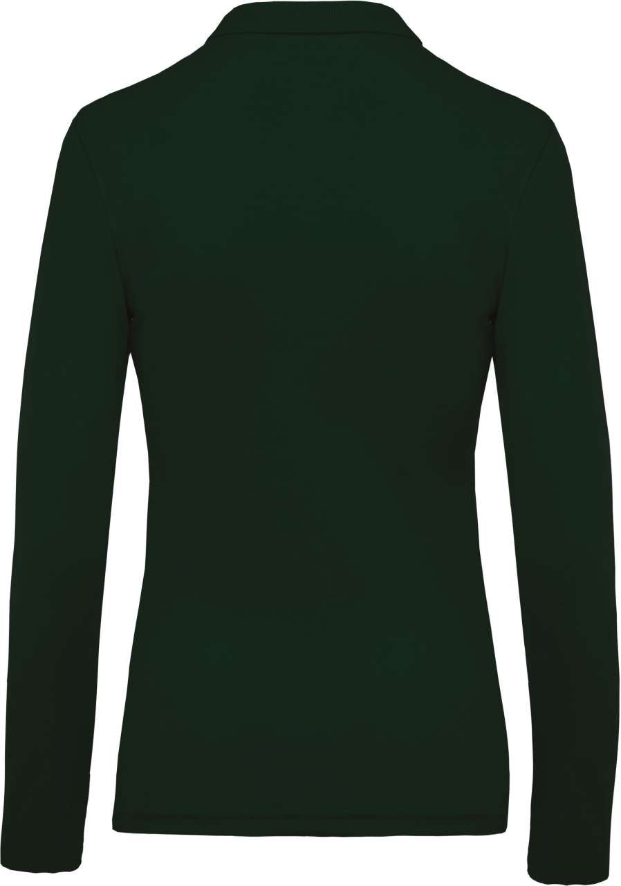 LADIES’ LONG-SLEEVED PIQUÉ POLO SHIRT - Forest Green - Additional