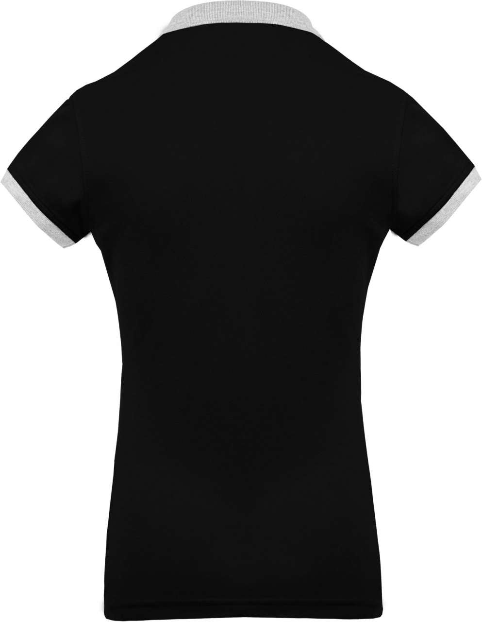 LADIES’ TWO-TONE PIQUÉ POLO SHIRT - Black/Oxford Grey - Additional