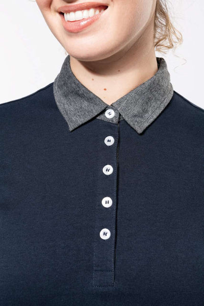 LADIES' TWO-TONE JERSEY POLO SHIRT