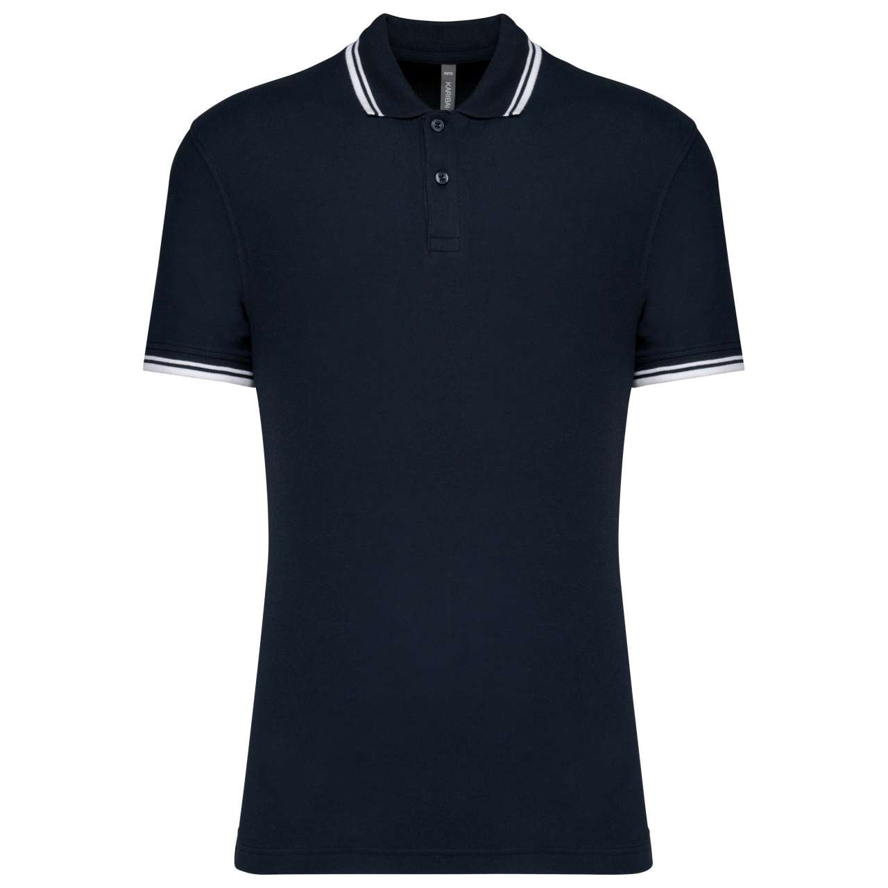 MEN'S 2 STRIPED SHORT SLEEVED POLOSHIRT - Navy/White - colorimageurl