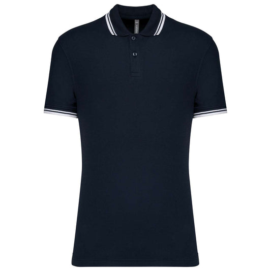MEN'S 2 STRIPED SHORT SLEEVED POLOSHIRT - Navy/White - colorimageurl