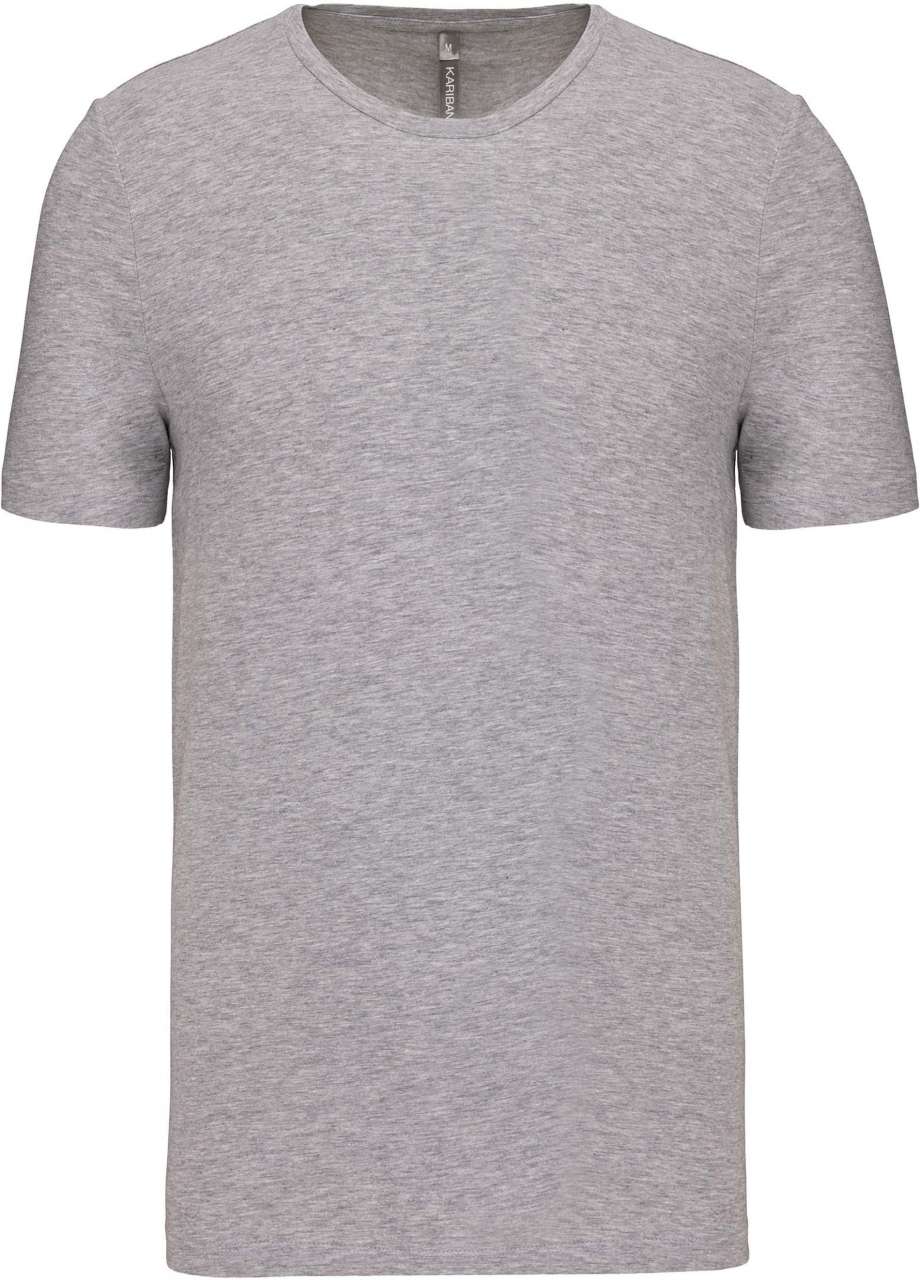 MEN'S SHORT-SLEEVED CREW NECK T-SHIRT - Light Grey Heather - colorimageurl