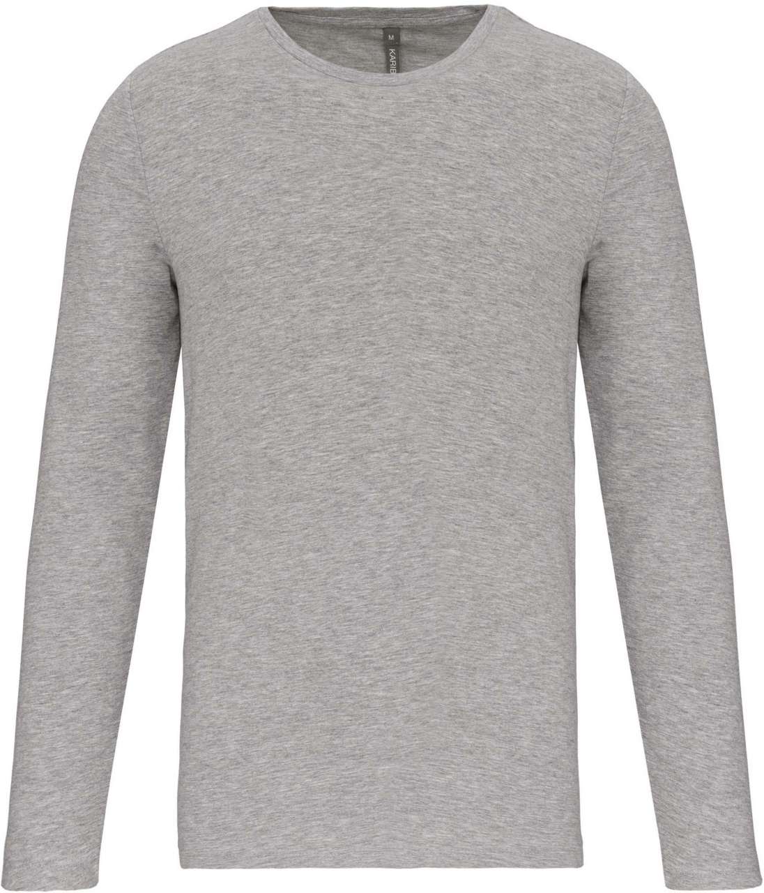 MEN'S LONG-SLEEVED CREW NECK T-SHIRT - Light Grey Heather - colorimageurl