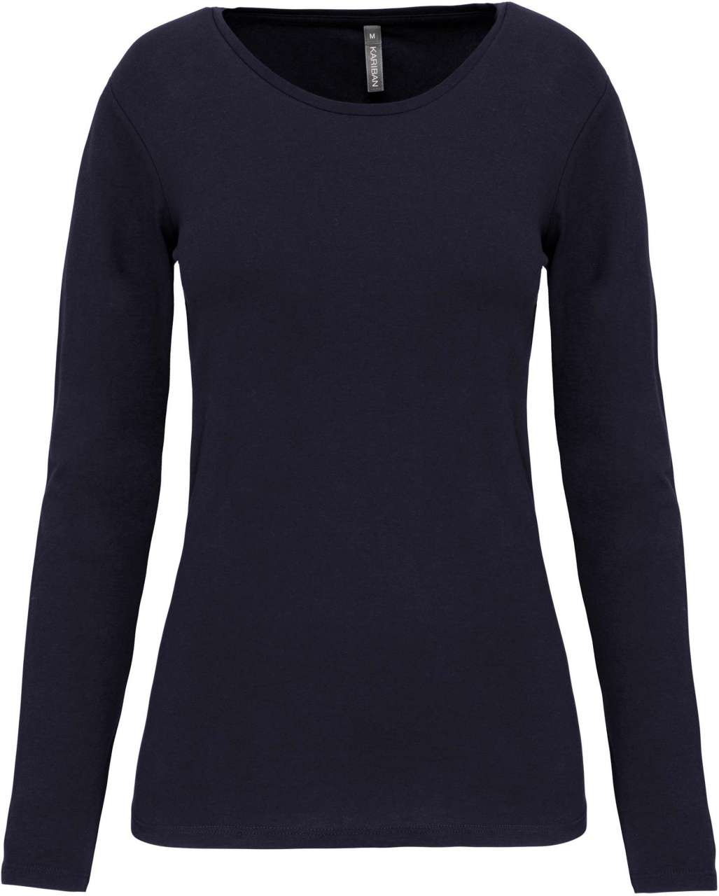 LADIES LONG-SLEEVED CREW NECK T-SHIRT - Navy - colorimageurl