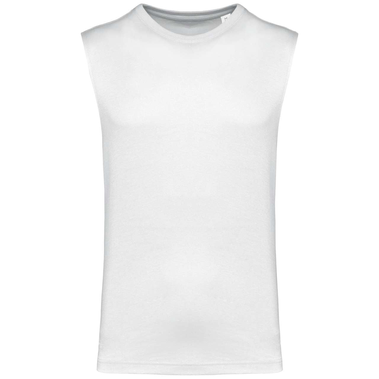 ECO-FRIENDLY MEN SLEEVELESS T-SHIRT - White - colorimageurl