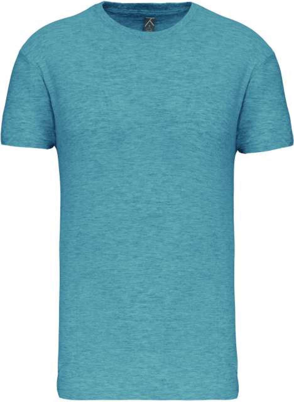 BIO150IC MEN'S ROUND NECK T-SHIRT - Cloudy Blue Heather - colorimageurl