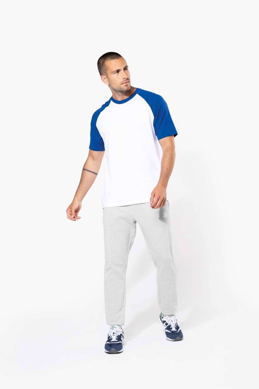 BASEBALL - SHORT-SLEEVED TWO-TONE T-SHIRT - White/Royal Blue - Additional