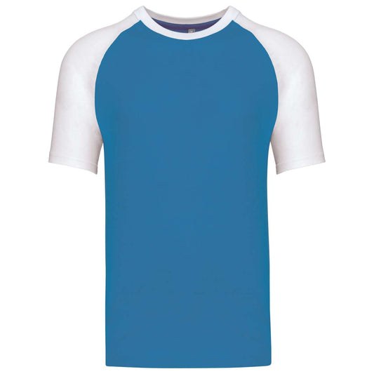 BASEBALL - SHORT-SLEEVED TWO-TONE T-SHIRT - Aqua Blue/White - Main