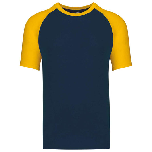 BASEBALL - SHORT-SLEEVED TWO-TONE T-SHIRT - Navy/Yellow - Main