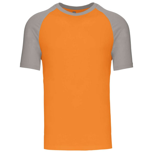 BASEBALL - SHORT-SLEEVED TWO-TONE T-SHIRT - Orange/Light Grey - Main