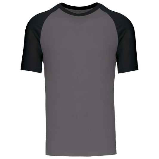 BASEBALL - SHORT-SLEEVED TWO-TONE T-SHIRT - Slate Grey/Black - Main