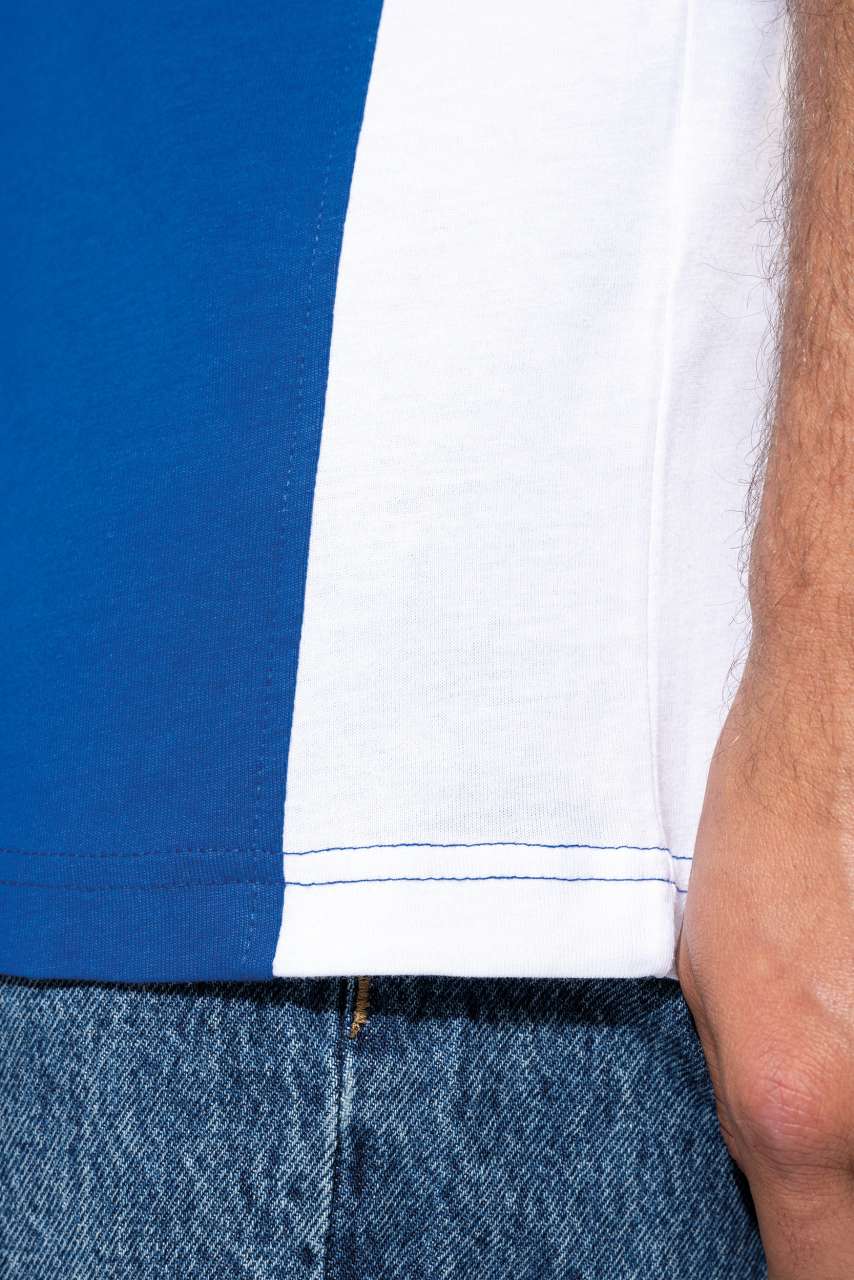 TIGER - SHORT-SLEEVED TWO-TONE T-SHIRT - Navy/Sky Blue - Additional