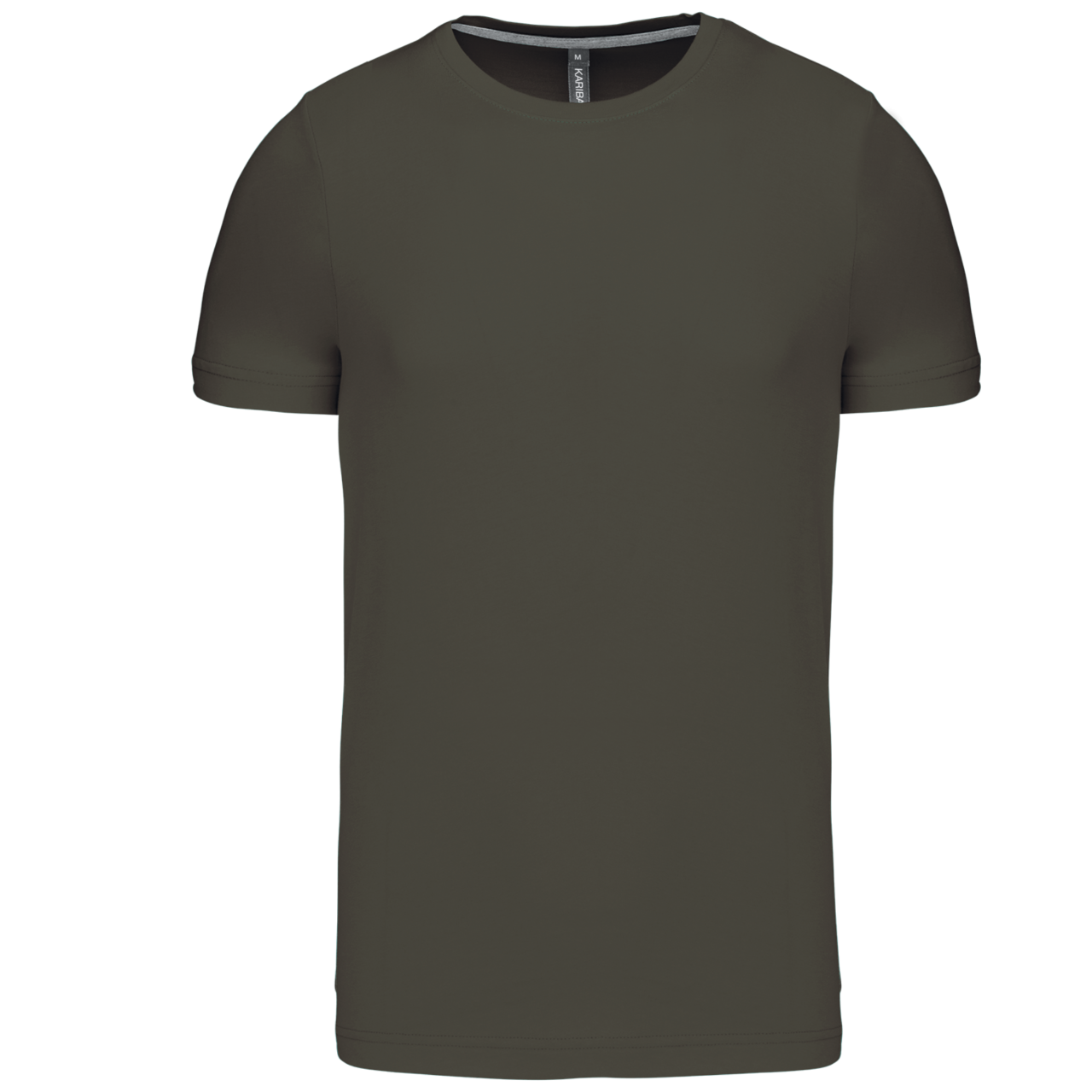 SHORT-SLEEVED CREW NECK T-SHIRT - Dark Khaki - Main