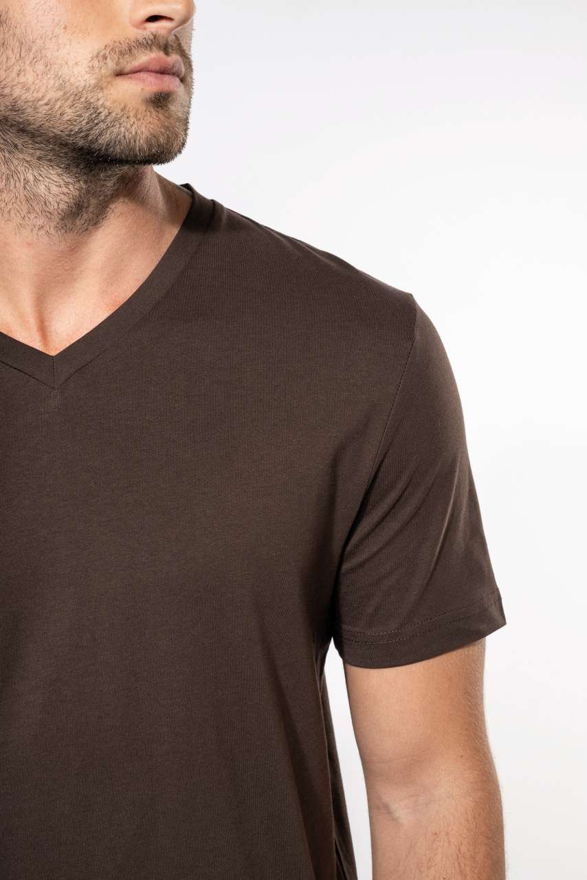 MEN'S SHORT-SLEEVED V-NECK T-SHIRT - Black - Additional