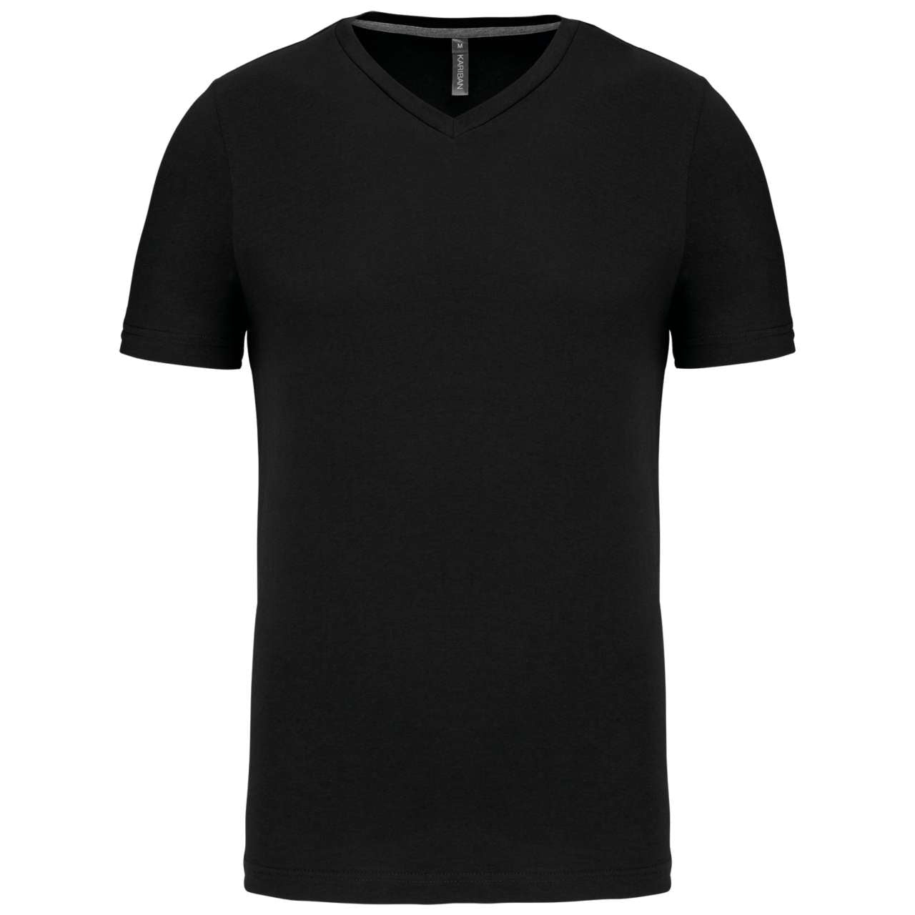 MEN'S SHORT-SLEEVED V-NECK T-SHIRT - Black - Main