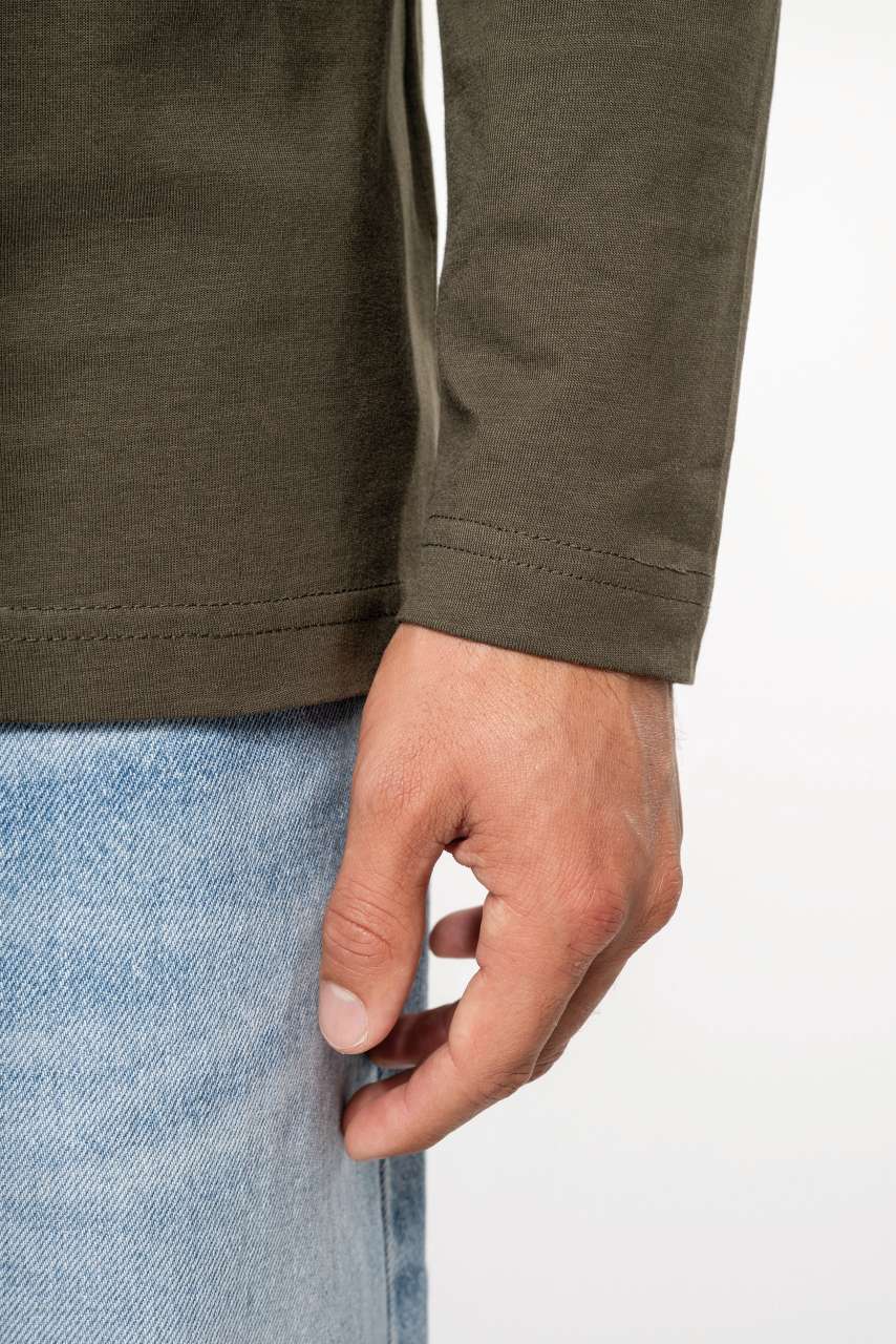 MEN'S LONG-SLEEVED CREW NECK T-SHIRT - Dark Khaki - Additional