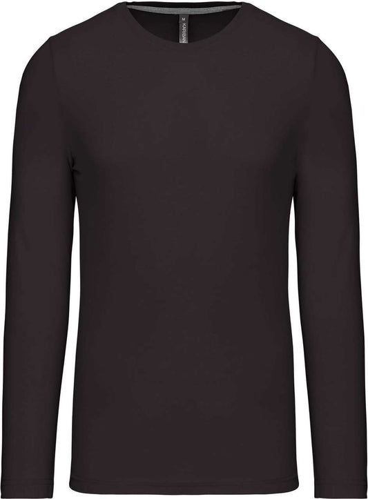 MEN'S LONG-SLEEVED CREW NECK T-SHIRT - Dark Grey - Main
