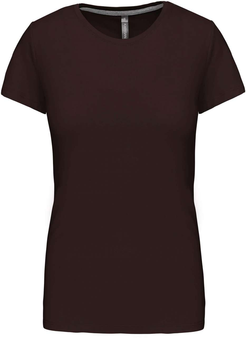 LADIES' SHORT SLEEVE CREW NECK T-SHIRT - Chocolate - Main