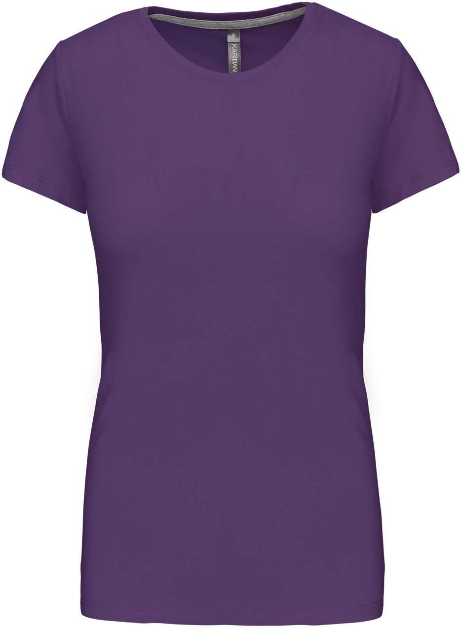 LADIES' SHORT SLEEVE CREW NECK T-SHIRT - Purple - Main
