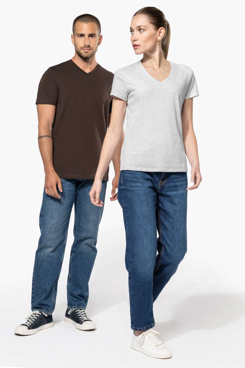 LADIES' SHORT-SLEEVED V-NECK T-SHIRT - Oxford Grey - Additional