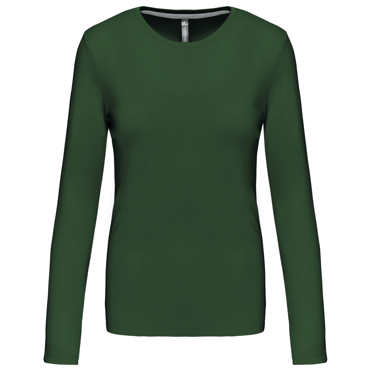 LADIES' LONG-SLEEVED CREW NECK T-SHIRT - Forest Green - Main