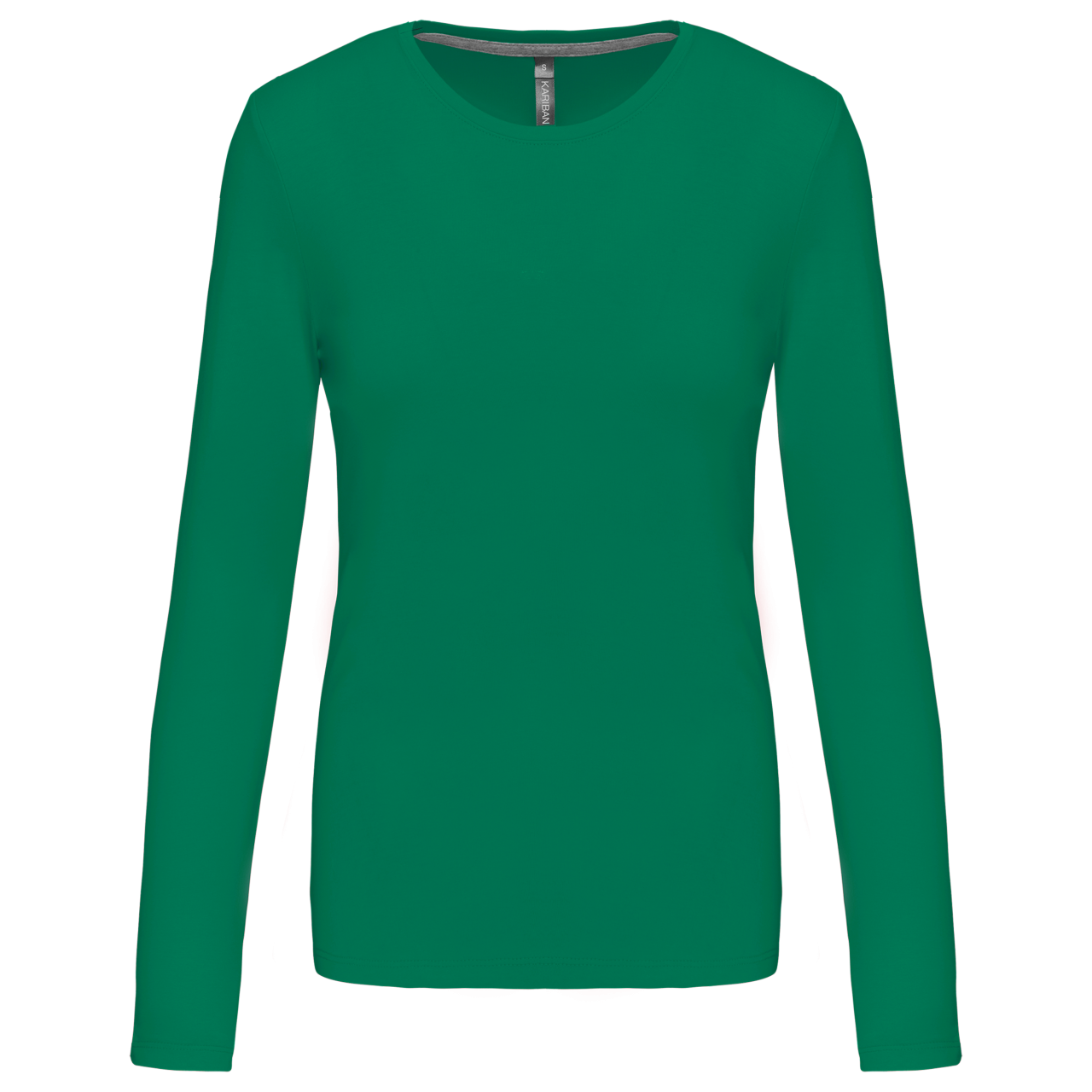 LADIES' LONG-SLEEVED CREW NECK T-SHIRT - Kelly Green - Main