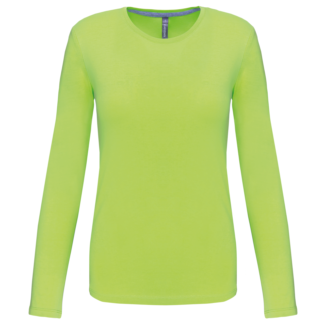 LADIES' LONG-SLEEVED CREW NECK T-SHIRT - Lime - Main