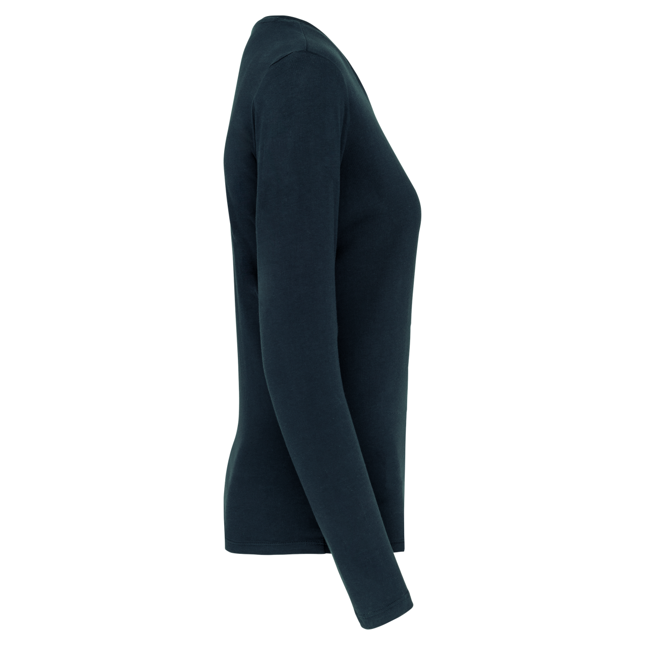 LADIES' LONG-SLEEVED CREW NECK T-SHIRT - Navy - Additional