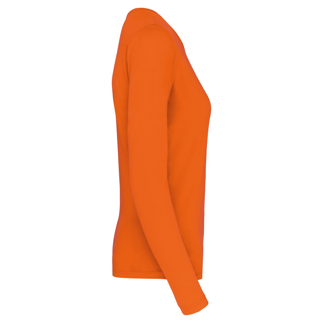 LADIES' LONG-SLEEVED CREW NECK T-SHIRT - Orange - Additional