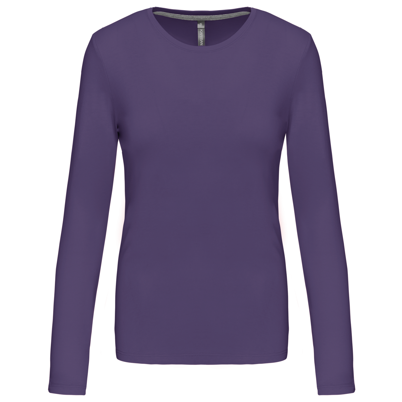 LADIES' LONG-SLEEVED CREW NECK T-SHIRT - Purple - Main