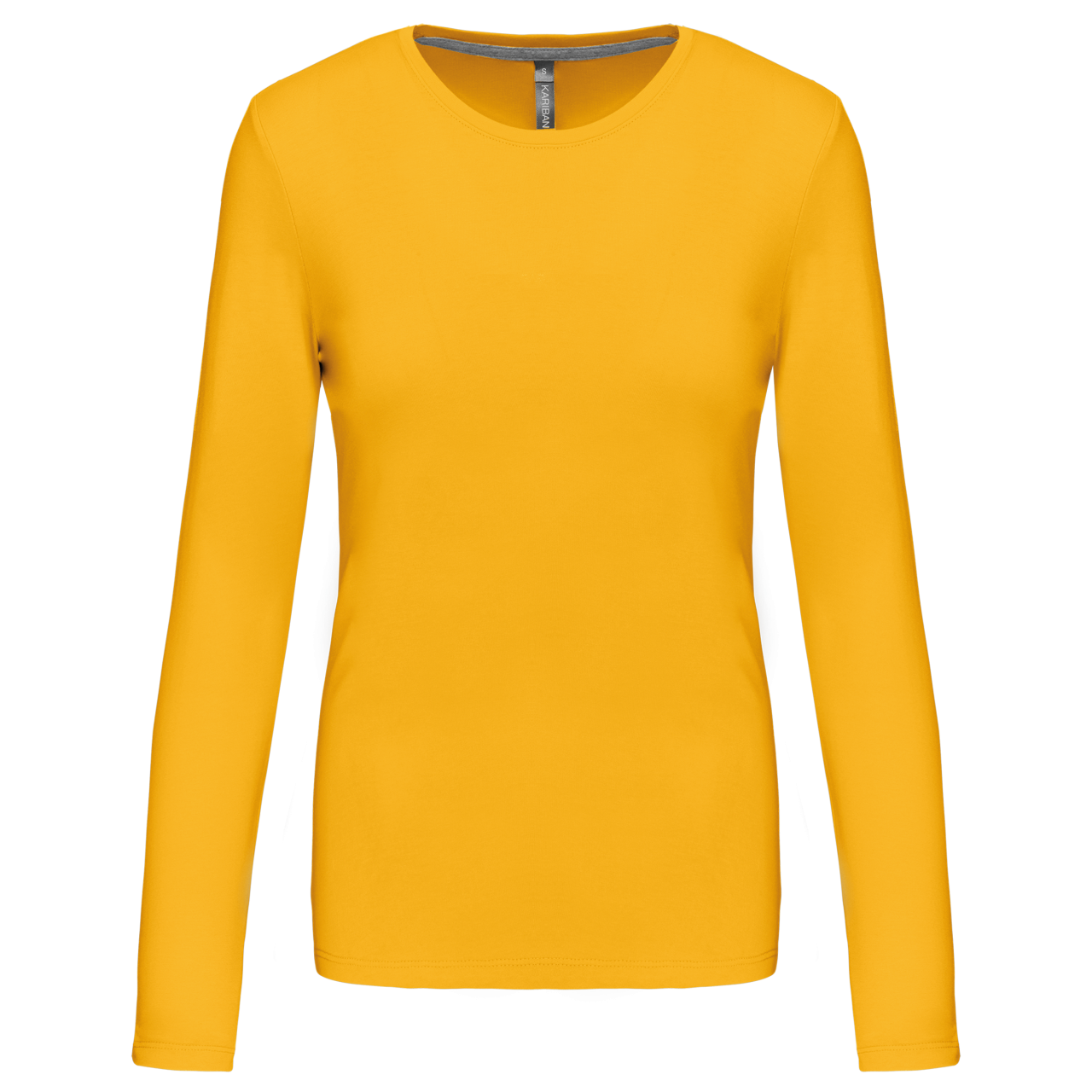 LADIES' LONG-SLEEVED CREW NECK T-SHIRT - Yellow - Main