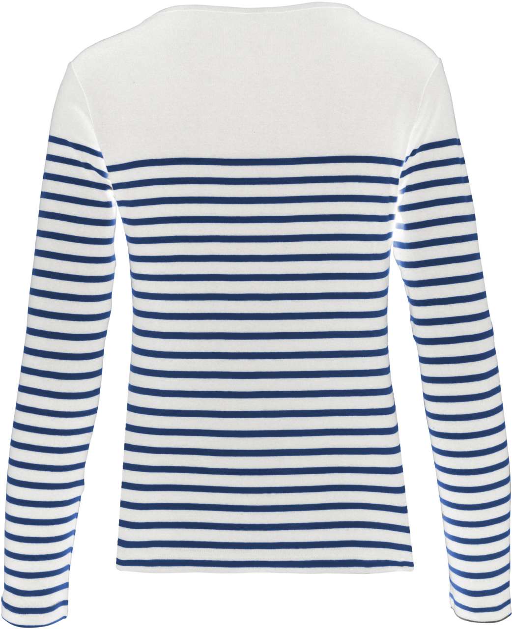 LADIES’ LONG-SLEEVED BRETON STRIPE TOP - Striped White/Navy - Additional