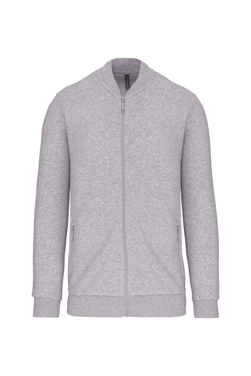 FULL ZIP FLEECE SWEATSHIRT - Oxford Grey - colorimageurl