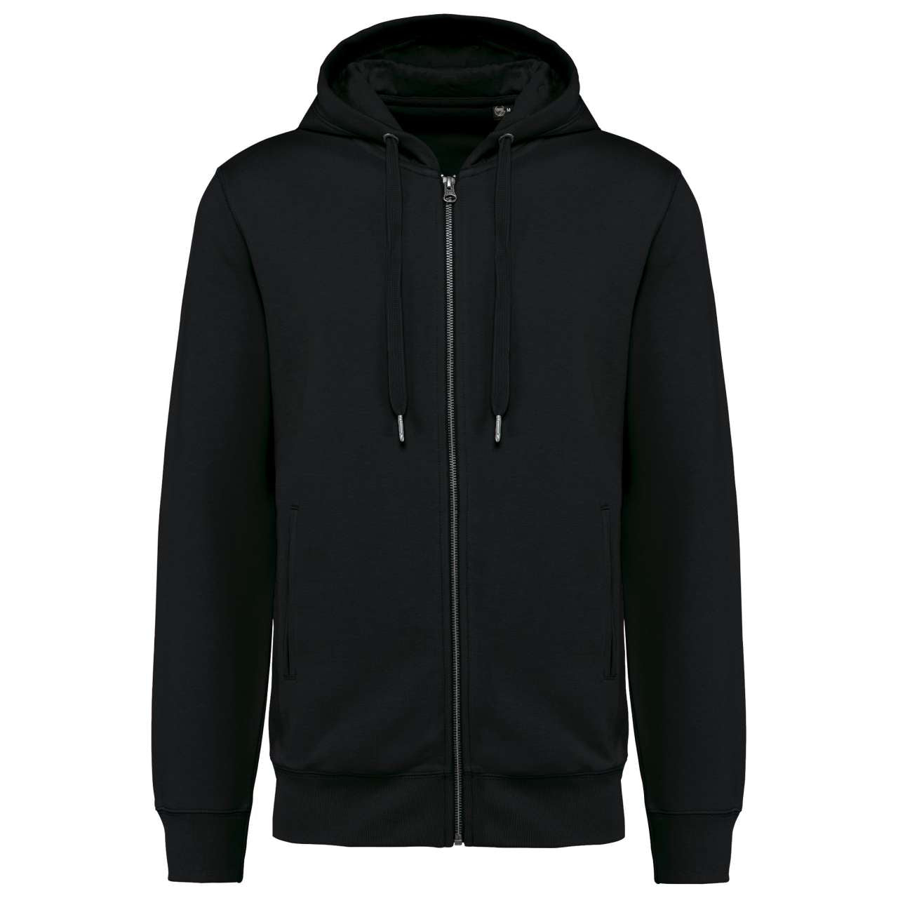 UNISEX ECO-FRIENDLY FRENCH TERRY ZIPPED HOODED SWEATSHIRT - Black - colorimageurl
