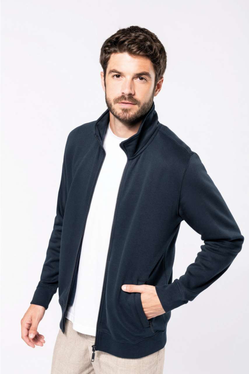MEN'S FLEECE CADET JACKET - Black - modelimageurl