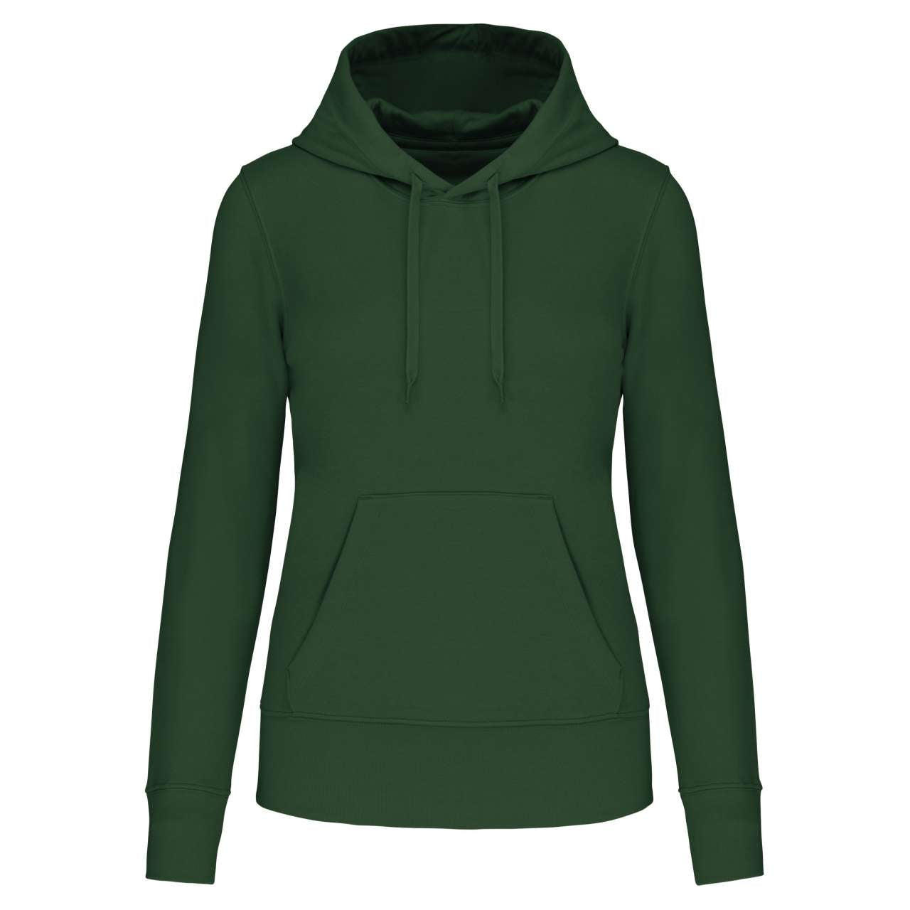 LADIES' ECO-FRIENDLY HOODED SWEATSHIRT - Forest Green - colorimageurl