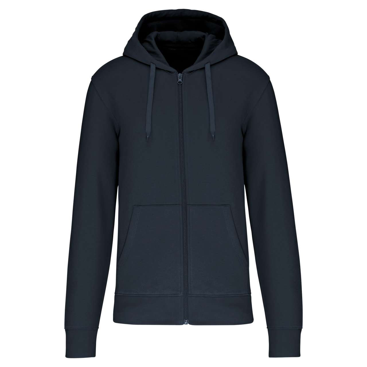 MEN'S ECO-FRIENDLY HOODED SWEATSHIRT WITH ZIP FASTENING - Navy - colorimageurl